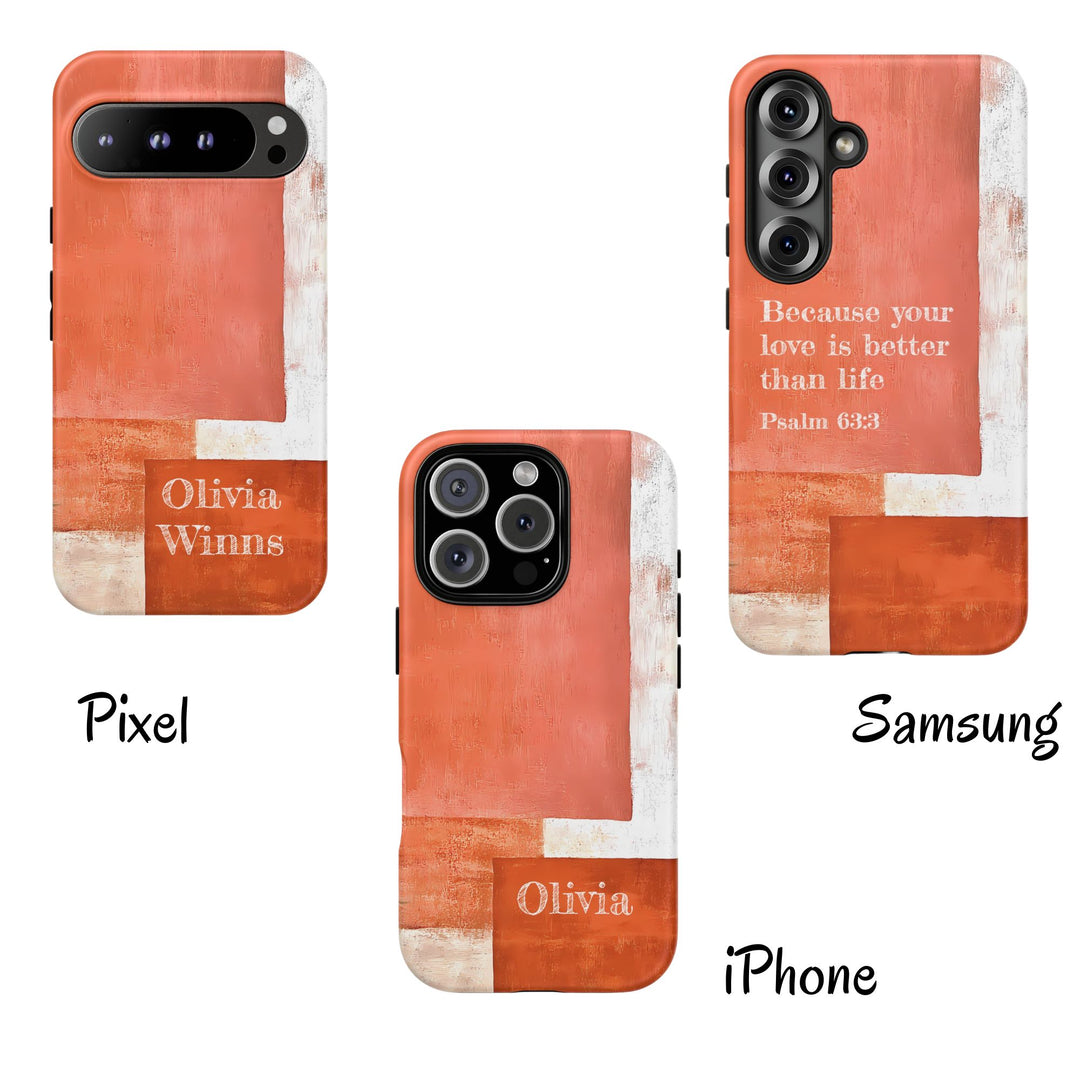 Personalized Tough Phone Case Abstract Orange