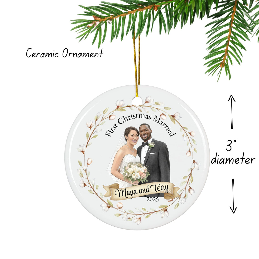 Personalized Photo Christmas Ornament: Wedding Picure Ornament 2