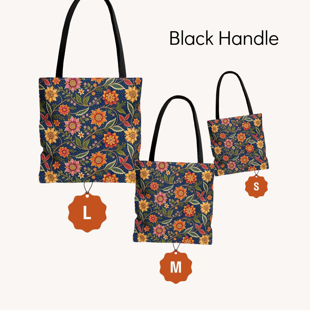 Batik Print Tote Bag -  Batik Flower 7