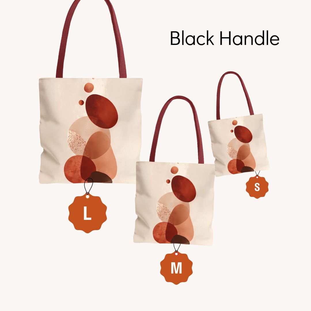 Abstract Print Tote Bag -   Warm Tones 2