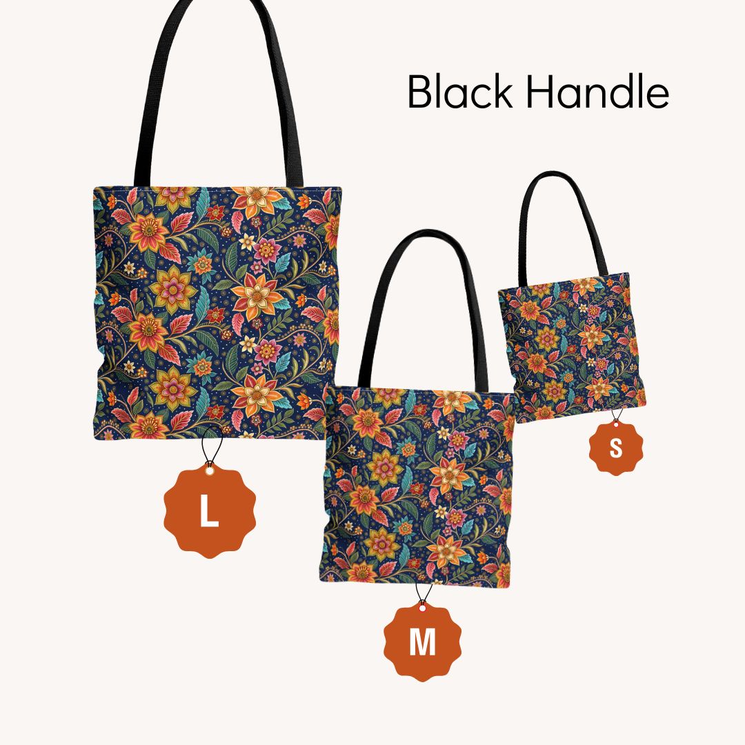 Batik Print Tote Bag -  Batik Flower 10