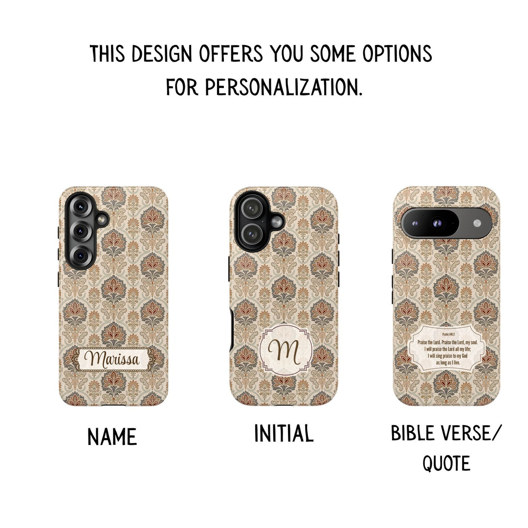 Modern Batik Pattern Tough Phone Cases Personalizable - Toile 11