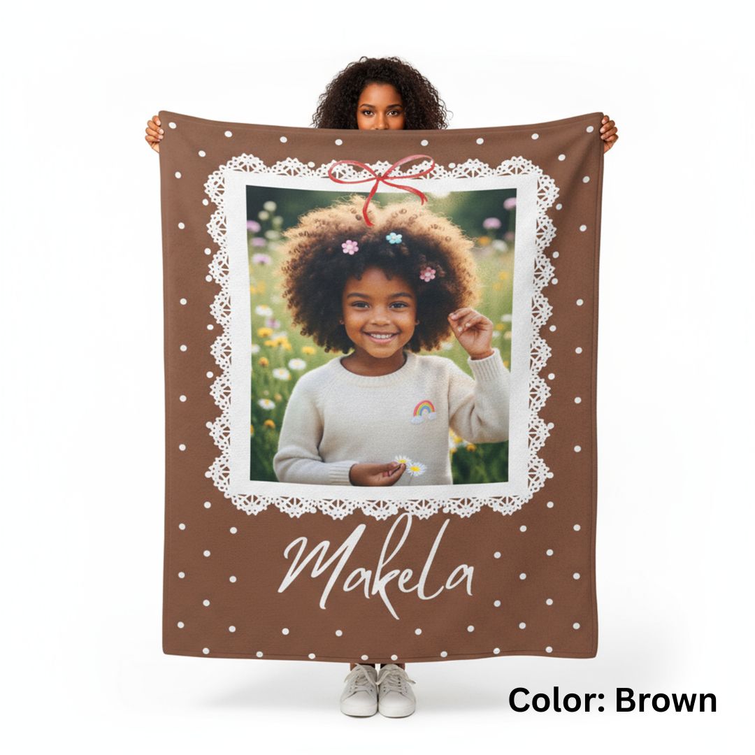 Personalized  Plush Blanket - Girly Frame