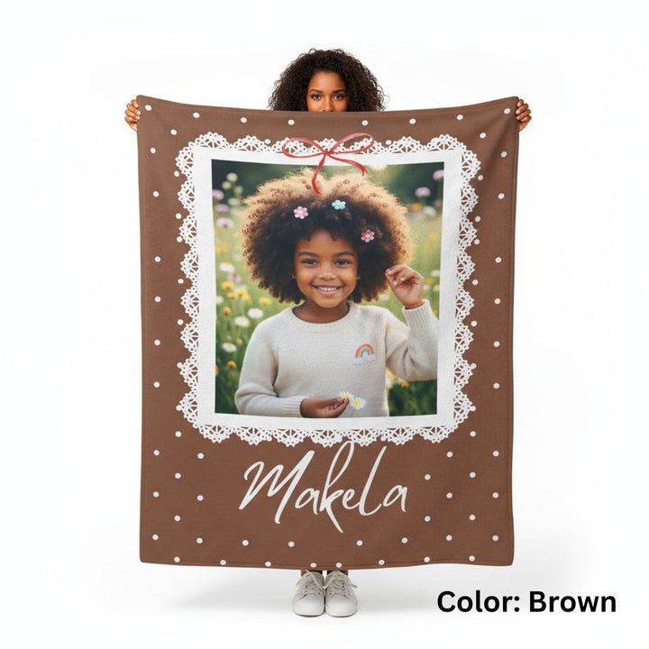 Personalized  Plush Blanket - Girly Frame