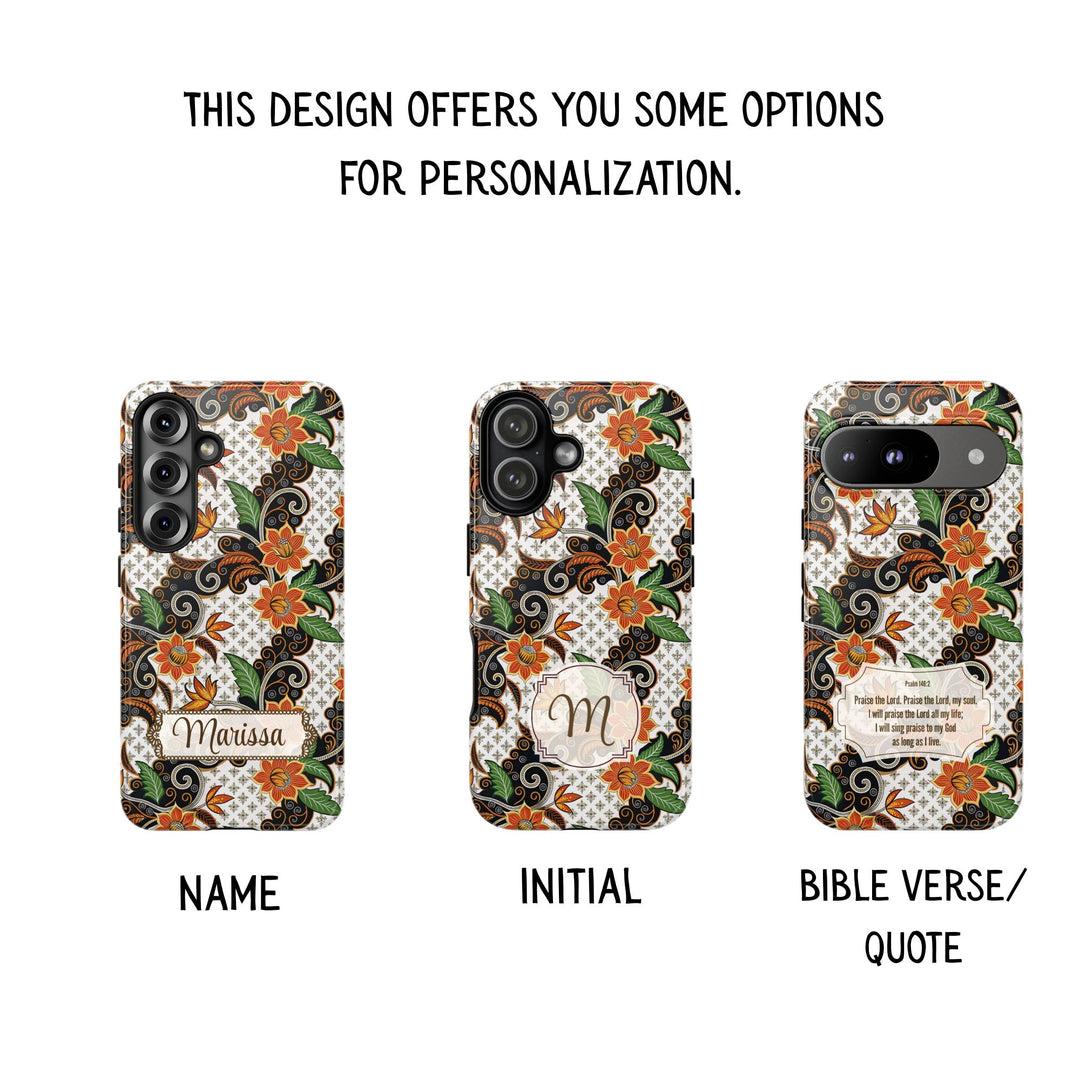 Modern Batik Pattern Tough Phone Cases Personalizable - Flower 2