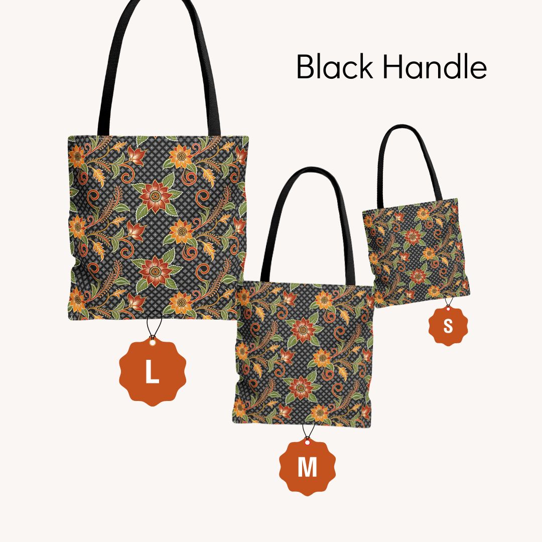 Batik Print Tote Bag -  Batik Flower 3