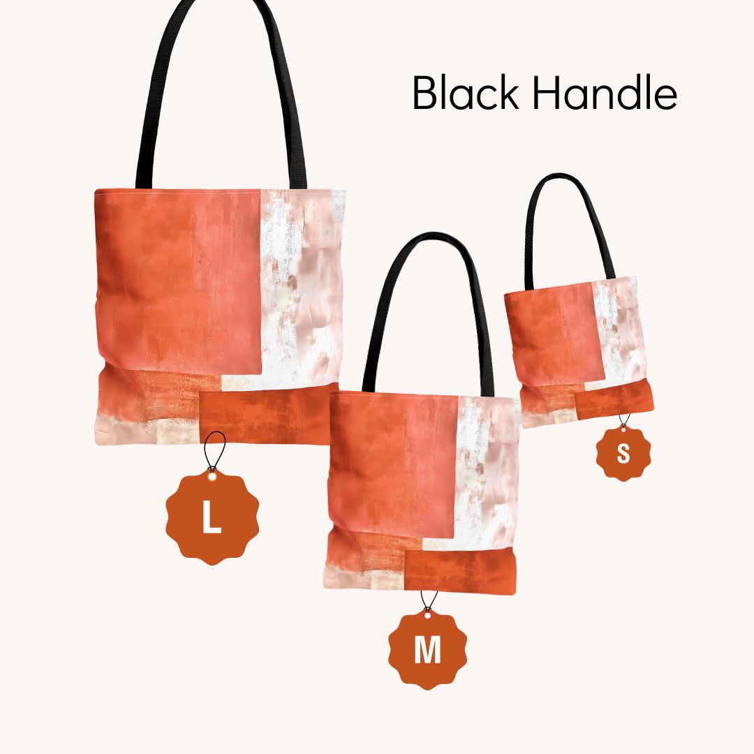 Abstract Print Tote Bag -   Abstract Orange