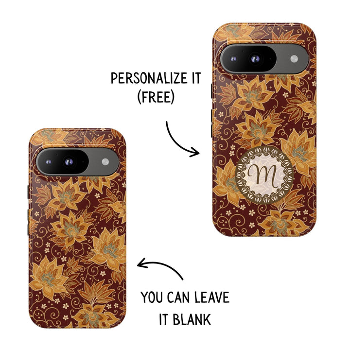 Traditional Batik Pattern Tough Phone Cases Personalizable - Flower Design 1