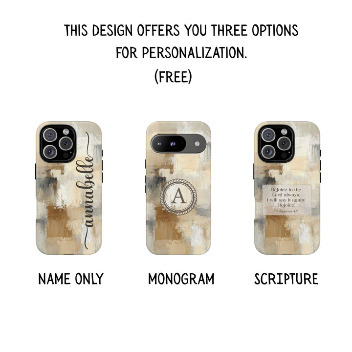 Personalized Tough Phone Case, iPhone, Samsung, Pixel, Abstract  Grey