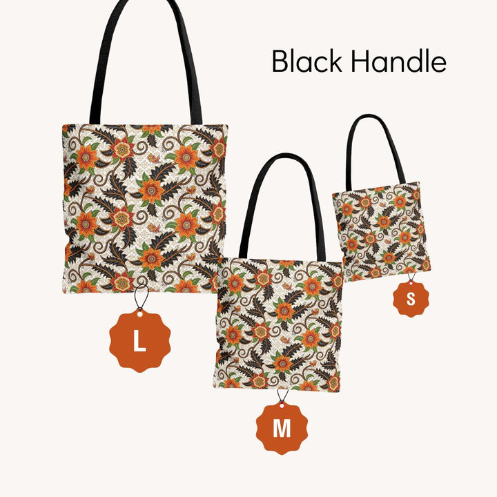 Batik Print Tote Bag -   Aesthetic Floral 2