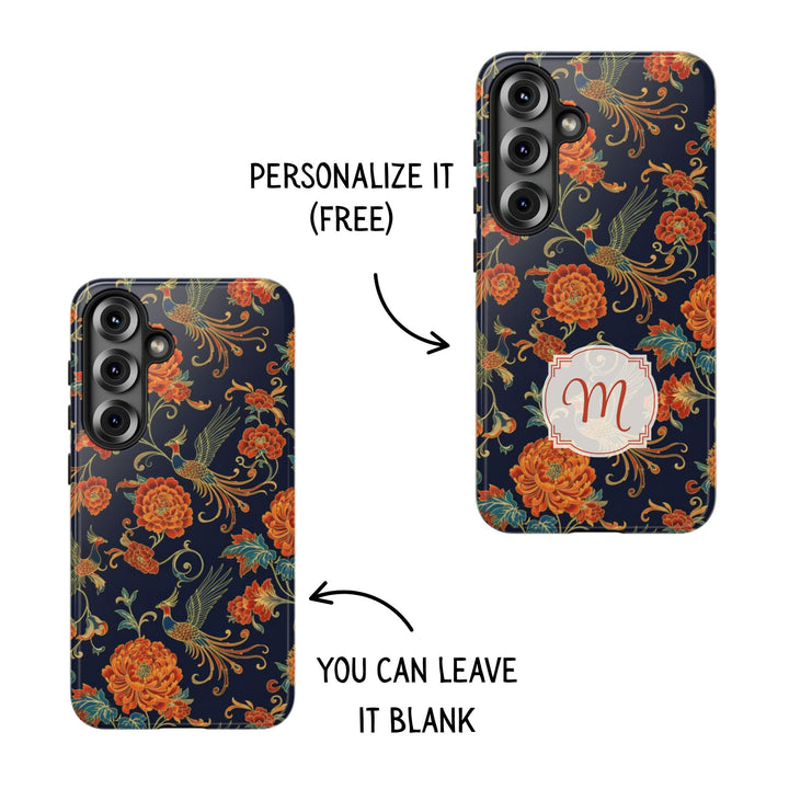 Traditional Batik Pattern Tough Phone Cases Personalizable - Traditional Peacock Batik Pattern