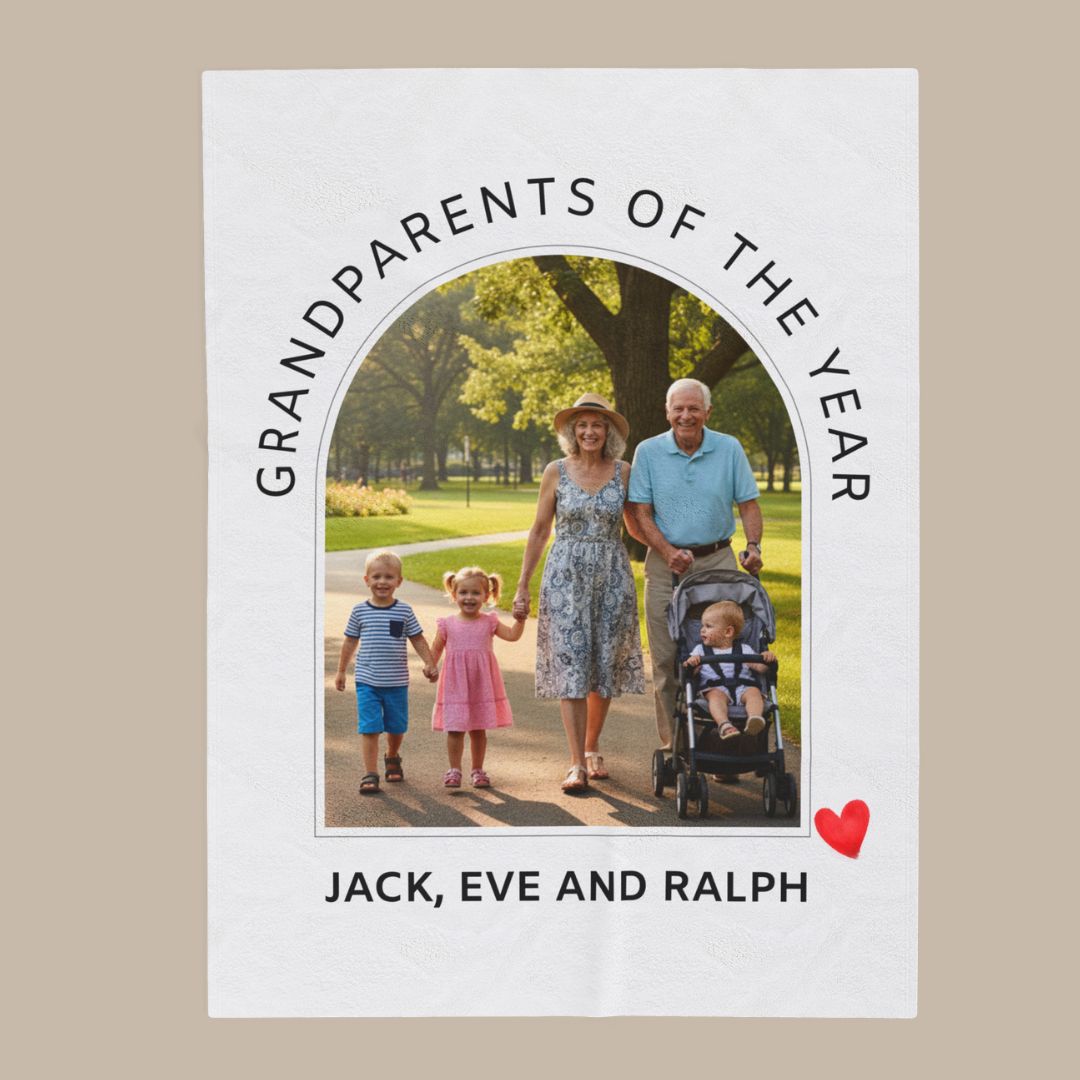 Personalized  Plush Blanket - Grandparents Of The Year
