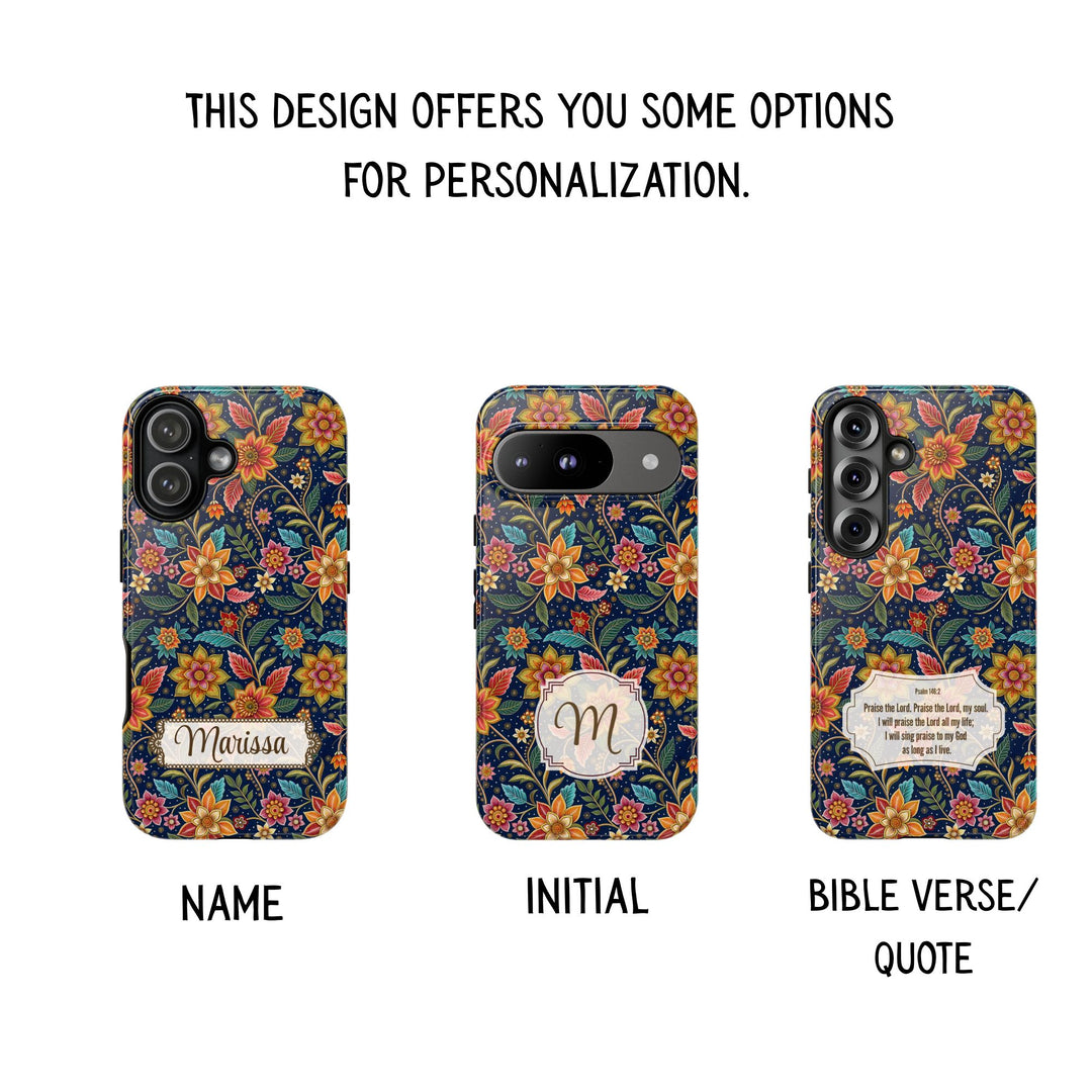 Modern Batik Pattern Tough Phone Cases Personalizable - Flower 10