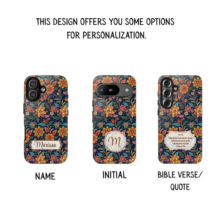 Modern Batik Pattern Tough Phone Cases Personalizable - Flower 10