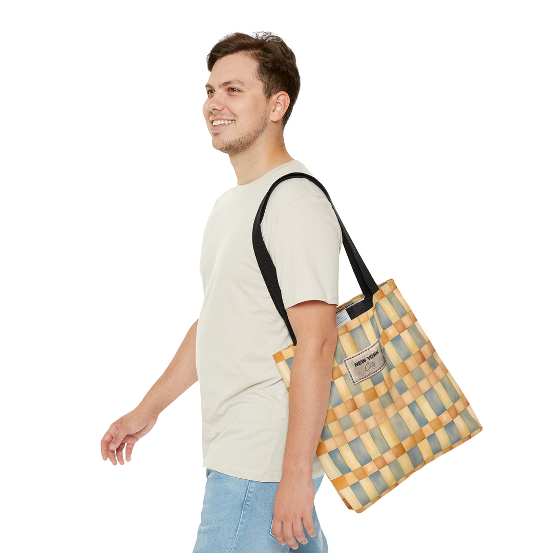 Soft Checker Pattern Tote Bag For Everyday Use