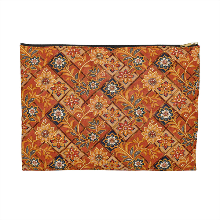 Batik Print Makeup And Accessory Pouch - Orange 1