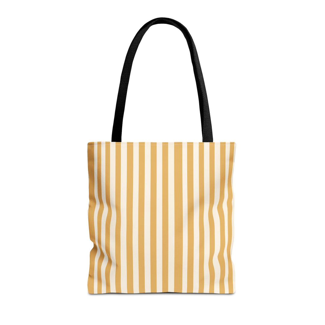 Yellow Stripes Print Tote Bag