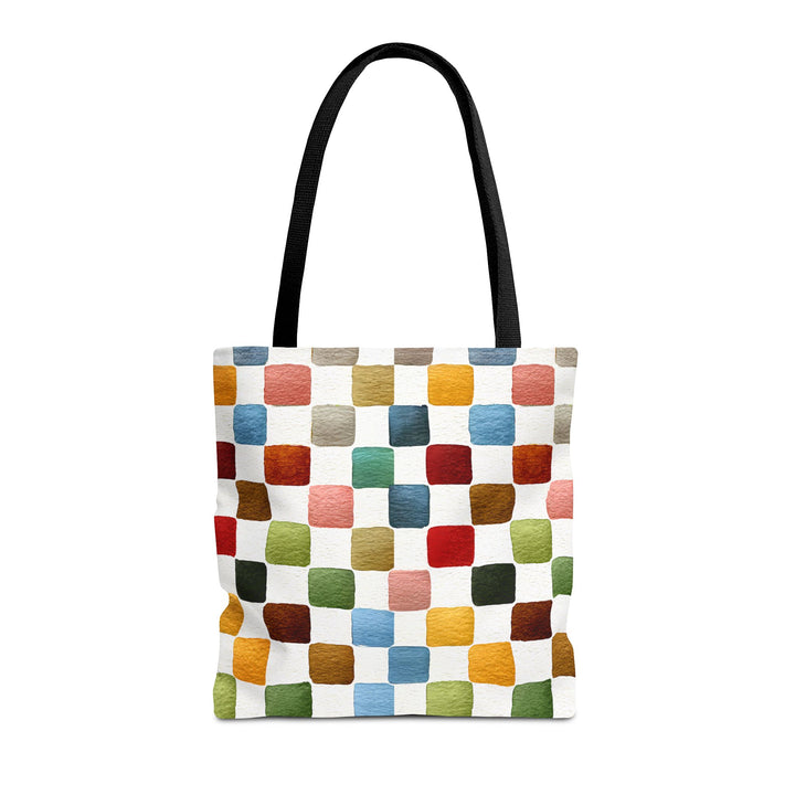 Multicolor Checkers Print Tote Bag