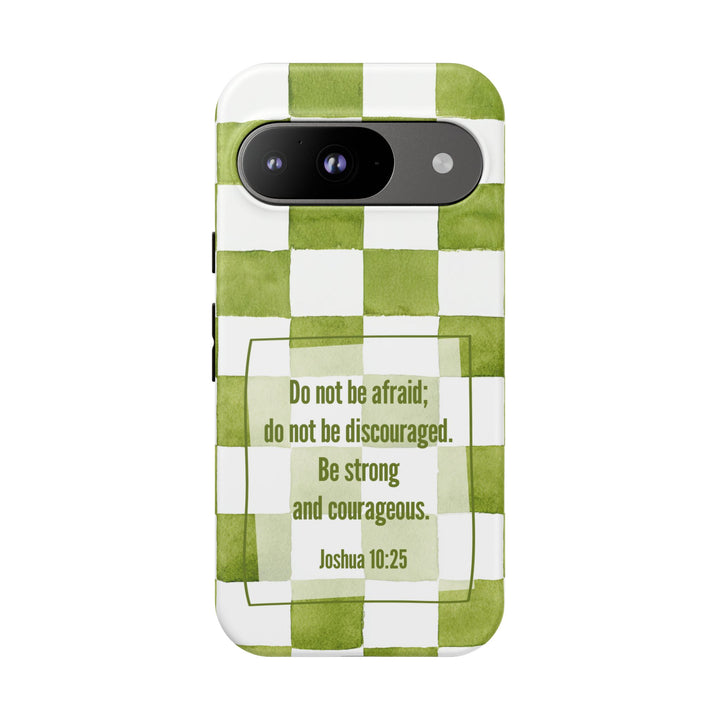 Personalized Tough Phone Case Green Checkered Pattern