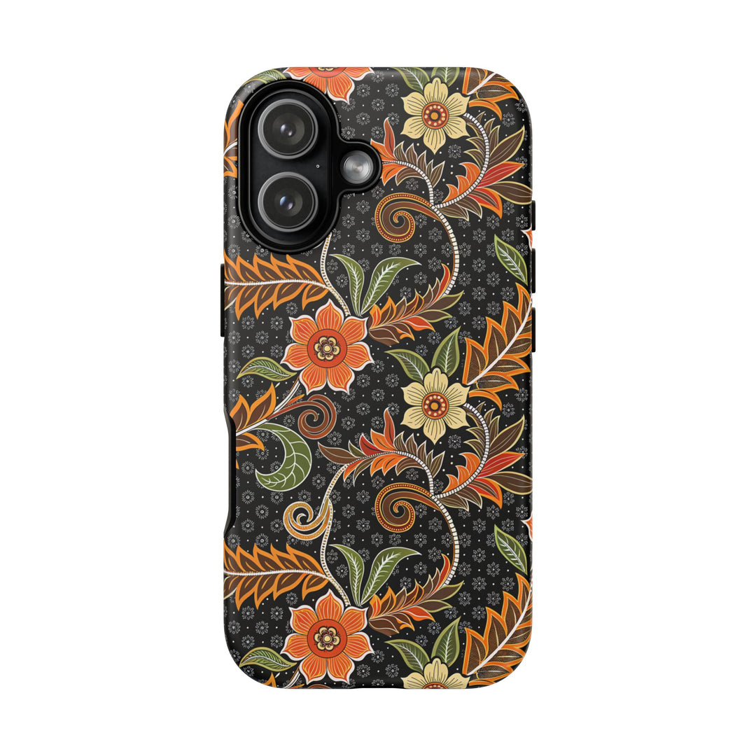 Modern Batik Pattern Tough Phone Cases Personalizable - Aesthetic Floral 1