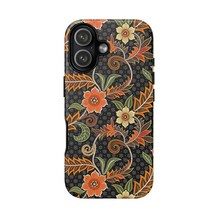 Modern Batik Pattern Tough Phone Cases Personalizable - Aesthetic Floral 1