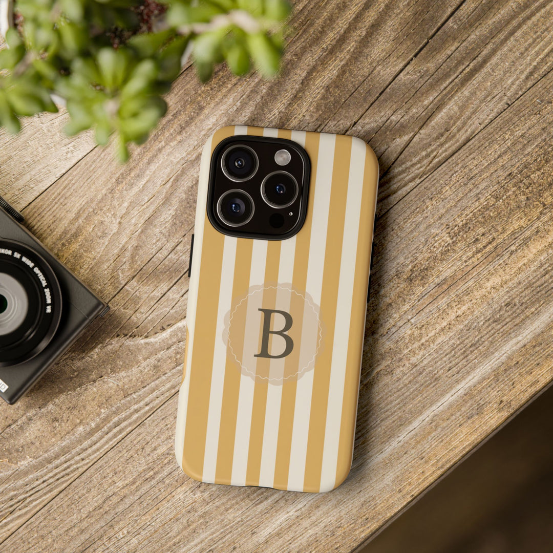 Personalized Tough Phone Case Yellow Stripe