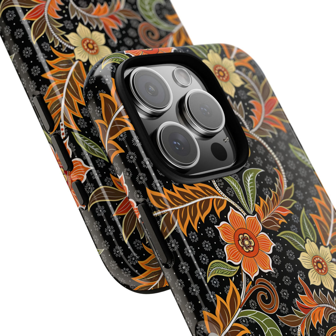 Modern Batik Pattern Tough Phone Cases Personalizable - Aesthetic Floral 1