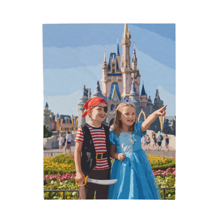 Custom Photo  Plush Blanket - Love Laughter