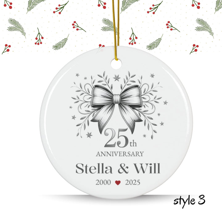 Personalized Christmas Ornament: 25th Anniversary