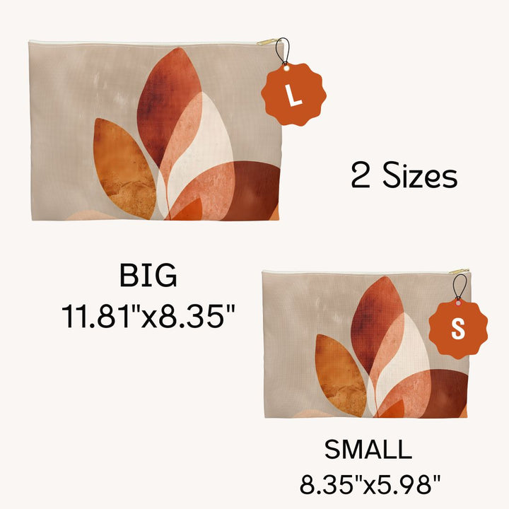Abstract Print Makeup And Accessory Pouch -  Warm Tones 2