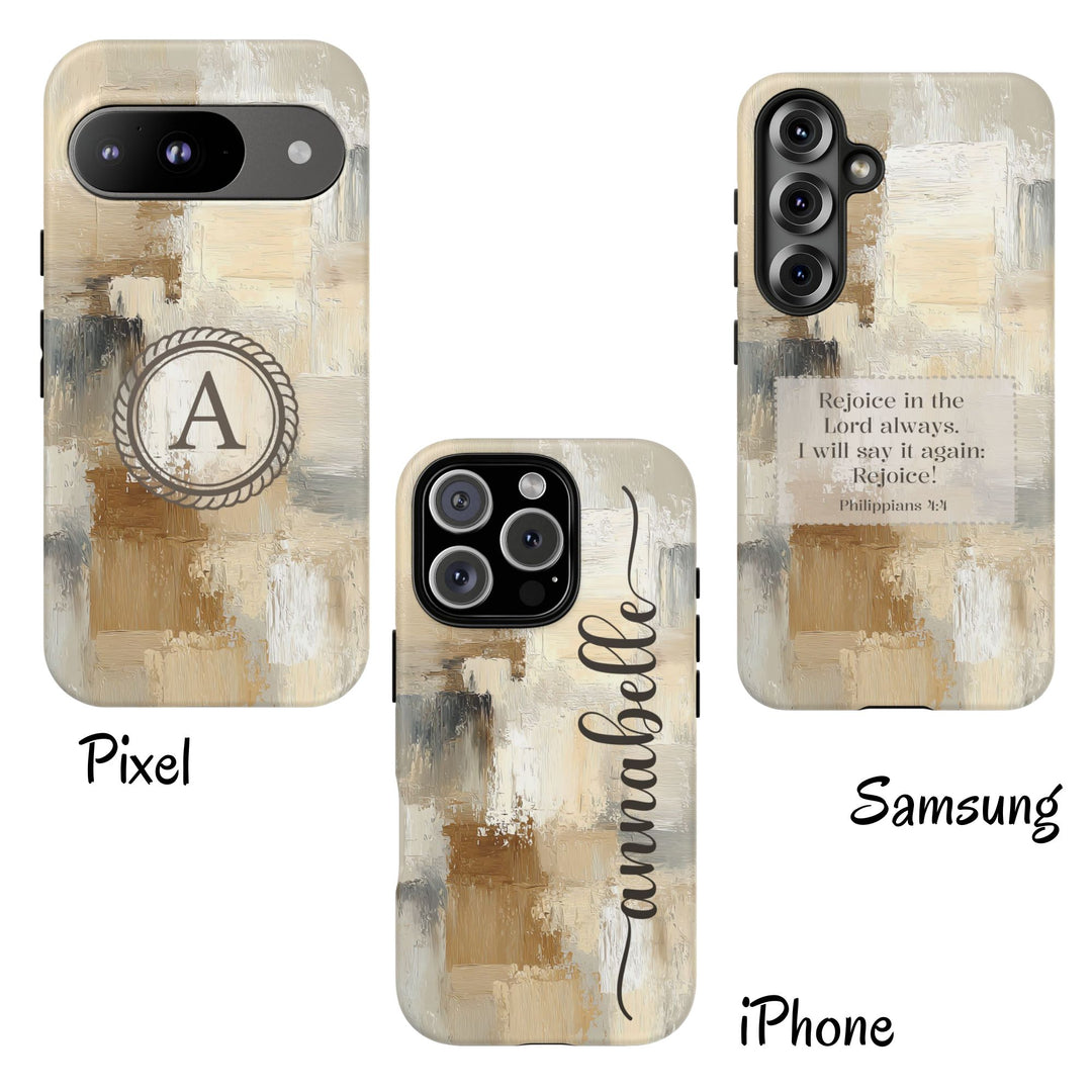 Personalized Tough Phone Case, iPhone, Samsung, Pixel, Abstract  Grey