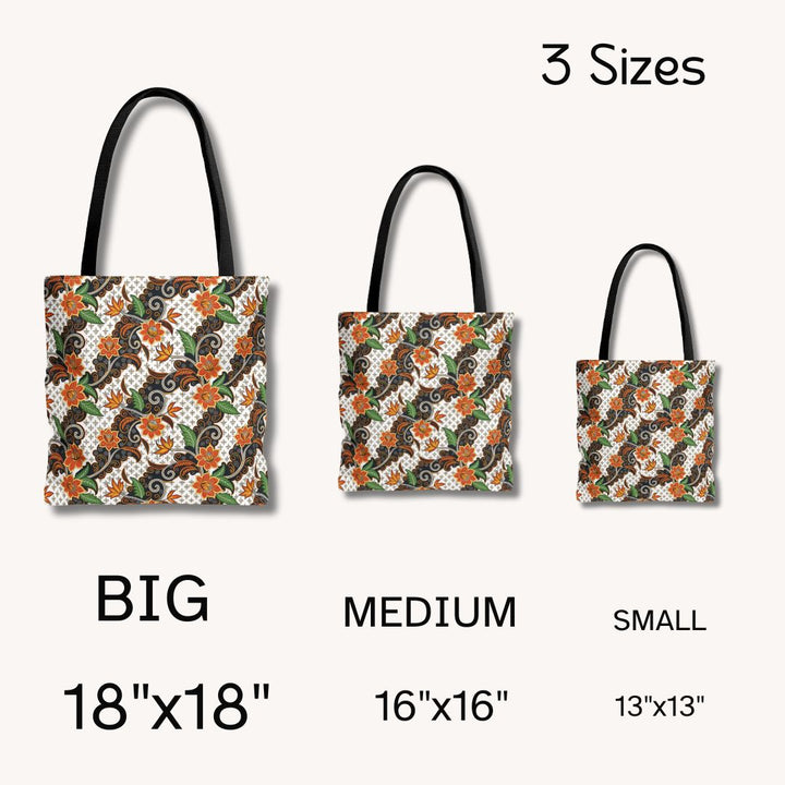 Batik Print Tote Bag -  Batik Flower 2