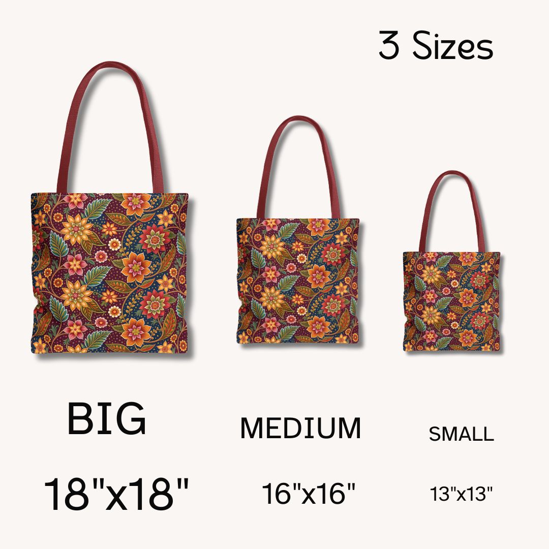Batik Print Tote Bag -  Batik Flower 14