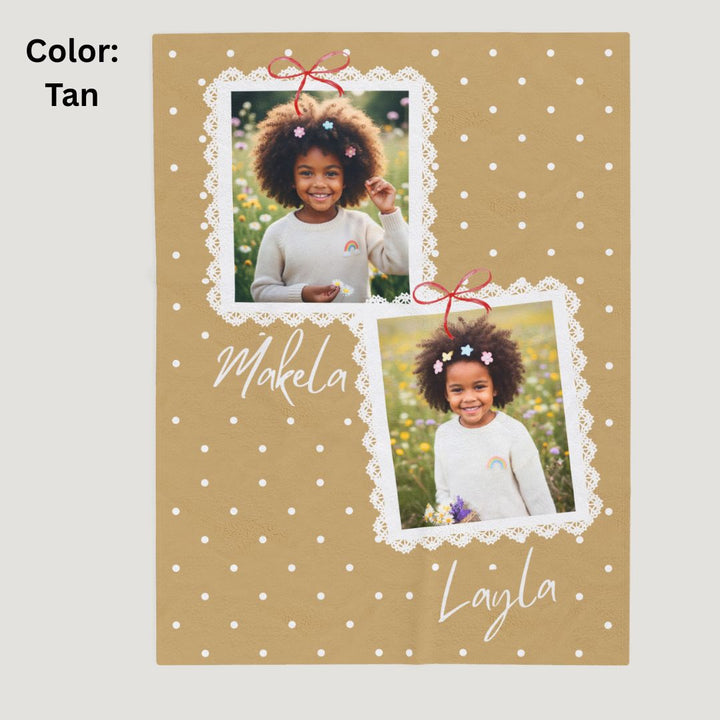Personalized  Plush Blanket - Girly Double Frames