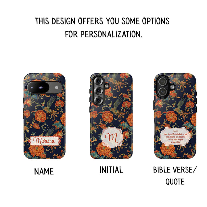 Traditional Batik Pattern Tough Phone Cases Personalizable - Traditional Peacock Batik Pattern
