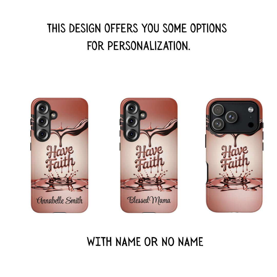 Personalized Rose Gold Faith Inspired Tough Phone Case