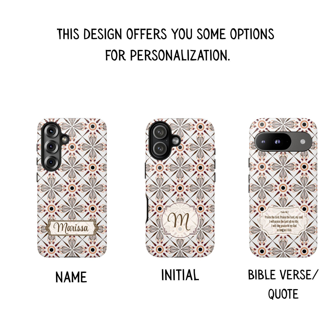 Traditional Batik Pattern Tough Phone Cases Personalizable - Modern Batik Pattern