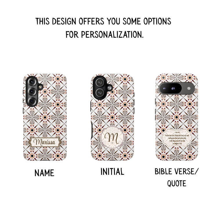 Traditional Batik Pattern Tough Phone Cases Personalizable - Modern Batik Pattern