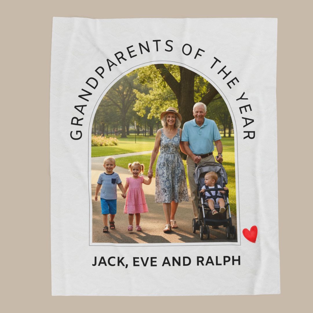 Personalized  Plush Blanket - Grandparents Of The Year