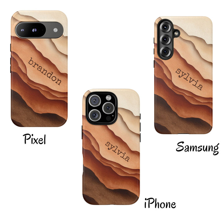 Personalized Tough Phone Case Abstract Warm Tones