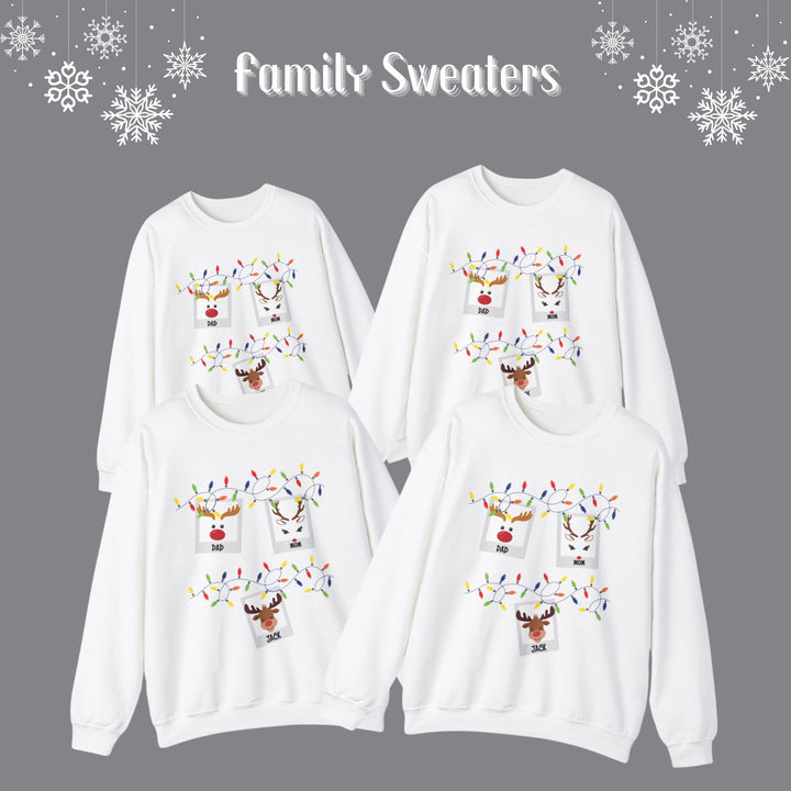 Family Christmas Crewneck Sweater With Name