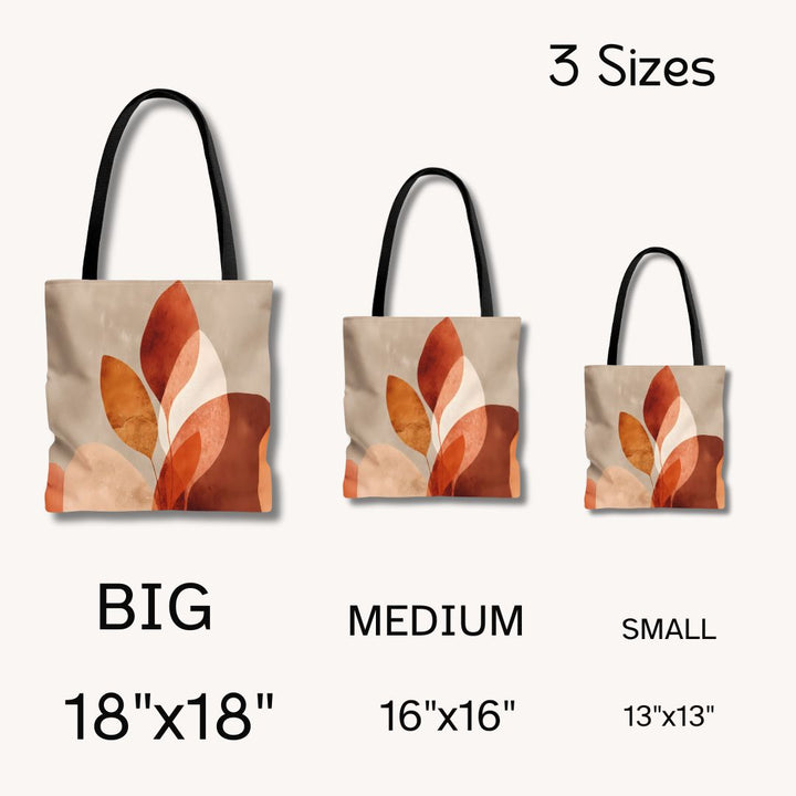 Abstract Print Tote Bag -   Orange Floral