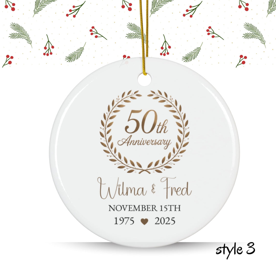 Personalized Christmas Ornament: 50th Anniversary