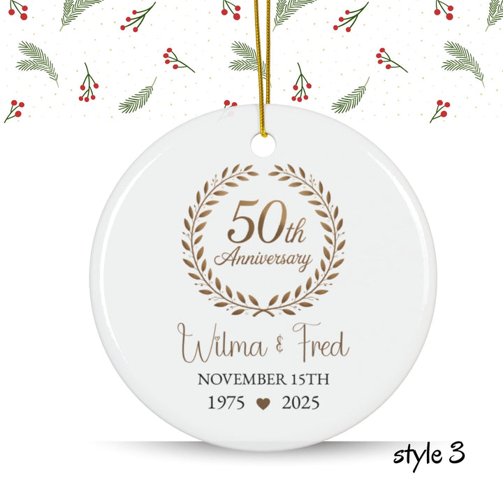 Personalized Christmas Ornament: 50th Anniversary