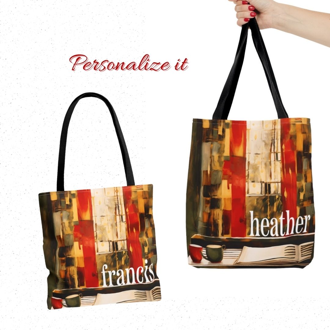 Joyful Holiday Abstract Tote Bag Personalized