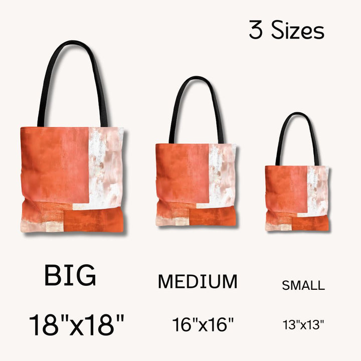 Abstract Print Tote Bag -   Abstract Orange