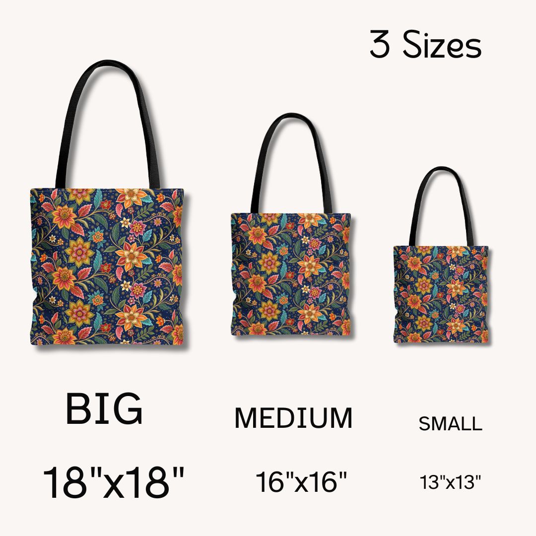 Batik Print Tote Bag -  Batik Flower 10