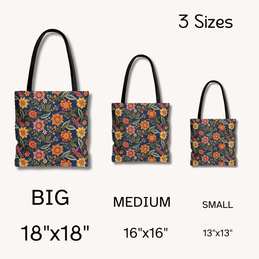 Batik Print Tote Bag -  Batik Flower 7