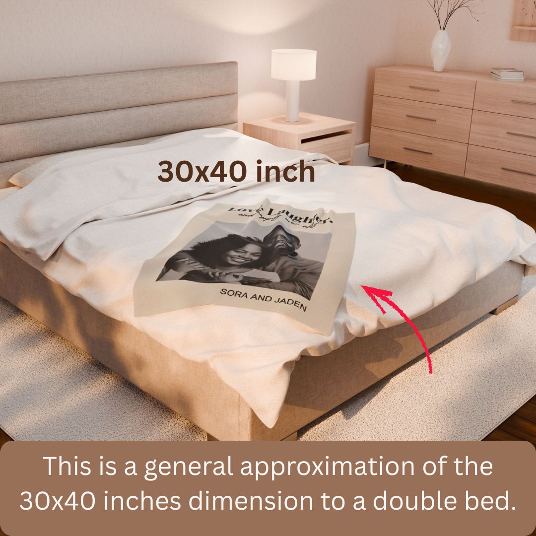 Personalized  Plush Blanket - Love Laughter