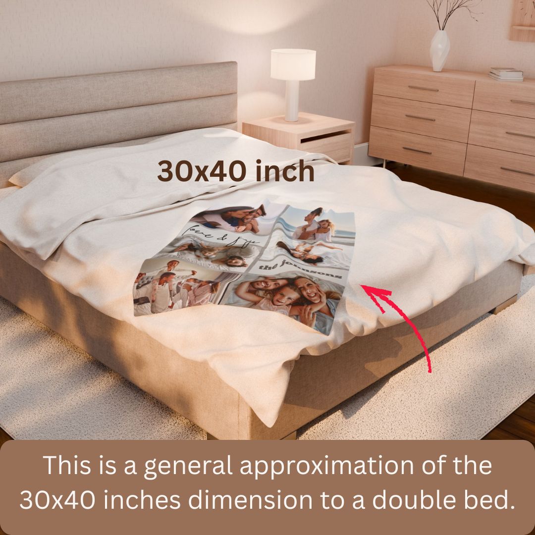 Personalized  Plush Blanket - Love And Joy